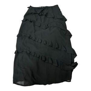 Elegant Black Ruffle Skirt
